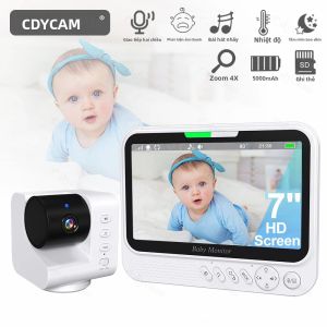 Máy Giám Sát Trẻ Em Video 7 Inch 720P Với Zoom 4X Tầm Nhìn Ban Đêm Âm Thanh Hai Chiều Pin 5000mAh Camera Giám Sát Di Động Cho An Ninh Gia Đình