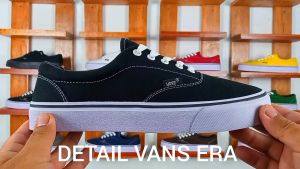 Sepatu Vans Era Wanita Kanvas Premium Foxing Karet Putih Anti Licin Lentur Gaya Kasual Sekolah Murah