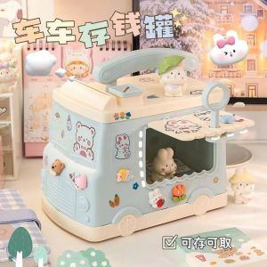Creative Childrens Car Money Box New Year Gift for Girls High Aesthetic Value Plastic Savings Canister Festive Supplies