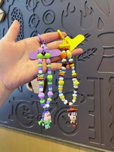 Disney | Disney Toy Story Mini Bean Beaded Phone Lanyard Keychain Dopamine Color Bag Charm Gift Genuine Accessories