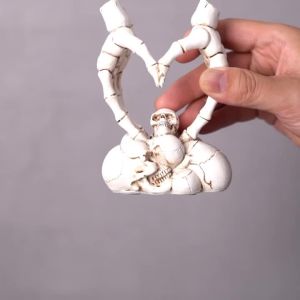 Halloween Skull Love Hands Resin Decor Phong Cách Gothic Tác Phẩm Điêu Khắc Để Bàn Để Trang Trí Mùa Ma Quái