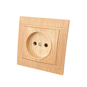 ไม้ AC ไม่ใช่ปลั๊กกราวด์ซ็อกเก็ตปลั๊กไฟฟ้า EU ปลั๊กไฟมาตรฐาน 250V สารหน่วงไฟผนังฝังสีพลาสติก