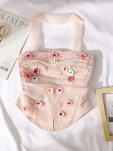 Pure Desire Sweet Spicy Neck Hanging Tube Top Vest Women Summer Outdoor Small Size Set Halter Top Half Skirt Two Piece Set