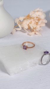 Her Jewellery Squarish Alexandrite Ring - Exquisite Lab-Cultivated Alexandrite Gem plated with 18K Gold