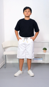 Zahfran27 Celana Pendek Anak Laki-Laki Putih Polos – BB 16kg - 53kg