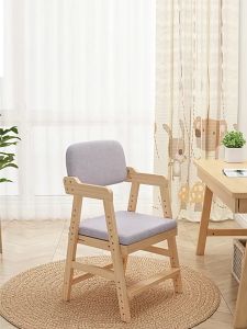 เก้าอี้เด็กปรับความสูงได้ เก้าอี้ทานอาหาร เก้าอี้ไม้มีพนักพิง เบาะนุ่ม สำหรับเด็ก แข็งแรง