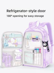 MONLEYTA | Ultra-Lightweight Girls School Bag 2025 New Design Spine Protection Large Capacity Cute Purple Double Shoulder Bag For Children