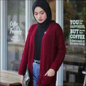 CARDIGAN NANAS / CARDIGAN POP CORN RAJUT / Cardigan Wanita / Cardigan Rajut - Motif dan Desain Terbaru, Kualitas Premium, Harga Terjangkau (SEMUA UKURAN, FIT TO XL)