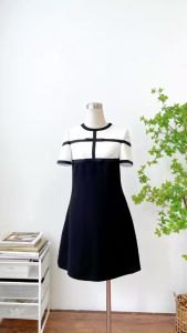 (new collection) Váy SIANI phối đen trắng dáng suông MyAnn trẻ trung thanh lịch