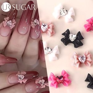 Ur Đường 30 cái/túi Khỏa Thân Màu Hồng Bướm Móng Tay Nghệ Thuật Quyến Rũ 3D Đầy Màu Sắc Long Lanh Mùa Hè trang trí móng tay Tự Làm