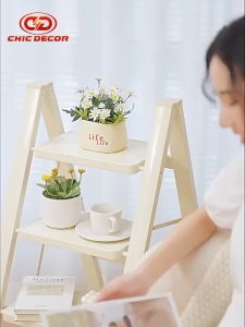 REAIM 2/3/4/5 Step Foldable Ladder Plant Stand Heavy Duty Flower Pot Rack Portable Plant Shelf for Garden Balcony Home