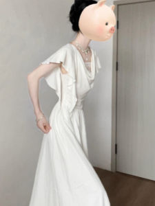 NIUVIES | White Slimming Summer Dress