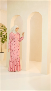 Baju Kurung Sedondon Family | English Cotton  Dusty Pink