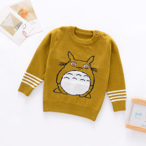 Thickened Pure Cotton Knitted Sweater for Baby Boys And Girls Autumn Winter Clothes V-neck Single-button Closure Warm Outerwear