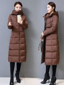 Fashionable Thickened down Cotton Jacket Womens Mid-Length Over-Knee Long Stylish Winter Coat Slim-Fit Cotton Outerwear