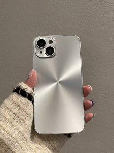 CrashStar With Logo With Lens Films Laser Plating Hard Shockproof Phone Case For iPhone 17 16 15 14 Pro Max Plus 13 12 11 Pro Max Matte Metal Luster Phone Cover Luxury Silicone Phone Casing Shell