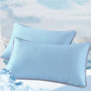 2 ชิ้นฤดูร้อนปลอกหมอนสีทึบ Ice Bean Bean ปลอกหมอน Cool Feeling เครื่องปรับอากาศล้างทําความสะอาดได้ (ไม่มีหมอน)