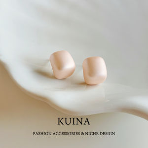 kuina | Pink Enamel Silver Pin Female Earrings