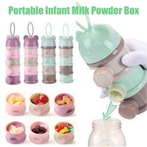 Cute Portable Baby Food Storage Box 3/4 Layers Milk Powder Dispenser Baby Toddler Snack Container Baby Travel Essentials