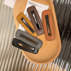 Set 2 kẹp tóc hình chữ nhật kẹp bấm màu sắc cổ điển sang trọng H76