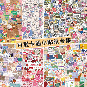 100 แผ่นติดสติ๊กเกอร์หน้ายิ้มลายดอกไม้การ์ตูนขนาดเล็ก DIY สำหรับปกโทรศัพท์มือถือ กลิ่นสีสันสดใส ลายเส้นทแยง กระดาษที่มีค่าทางวัฒนธรรม