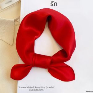 สีแดงผ้าไหมผ้าพันคอผู้หญิงซาตินผ้าพันคอพิมพ์ผ้าพันคอ HEAD Band แฟชั่นเลดี้ Shawl Wrap หญิง Neckerchief Hijab