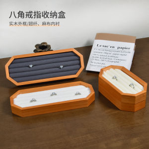 Real Wood Jewelry Ring Plate Vintage Chinese Style Earring Storage Box Photography Props Tray Desktop Organizer Accessory