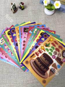 Creative Birthday Cake Donut Puzzle Stickers Parent-Child DIY Handmade Party Decoration Decorative Paper Crafts