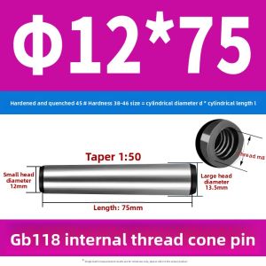 GB118 Internal Threaded Taper Pin 45# Steel Quenched 1:50 Cone Tapping Position Pin M5M6M8M10M12M16 Hardware Fasteners