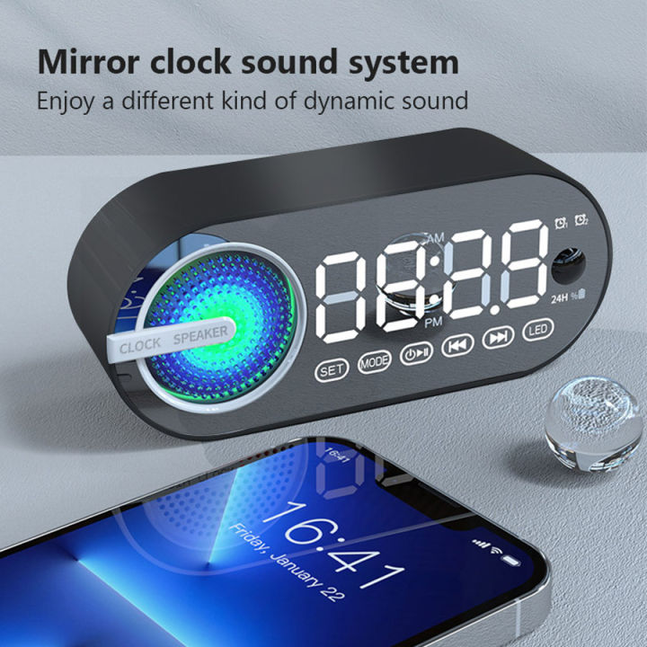Alarm Clock Caixa De Som Bluetooth Speaker Portable Sound Box Music ...