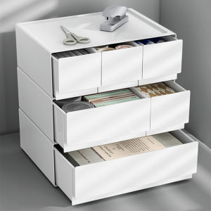 1/2/3 Layers Desktop Drawer Type Storage Box Stackable Storage Drawers Stationery Cosmetic Organizer Sundries Holder For Home