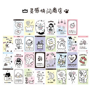 Creative Black White Line Art Cartoon Style Boxed Postcards 30 Pieces Meow Master Series Hand Drawn Illustration Decorative Cards Holiday Gifts