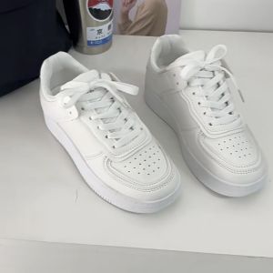 JEIKY.Ladies White Shoes Sneakers Korean Style Thick Soles Casual Versatile Ins Sport Fashion#B319