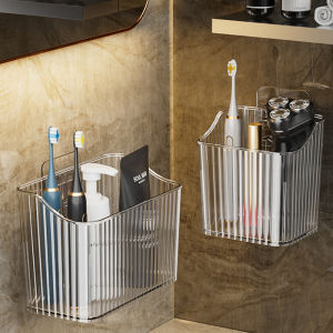 Bathroom Wall Mounted Toothpaste Comb Storage Rack No Drilling Required Toothbrush Holder Stainless Steel Shampoo Rack