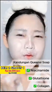 Queensi Brightening Soap Pelembab & Anti-Penyusutan Wajah & Tubuh