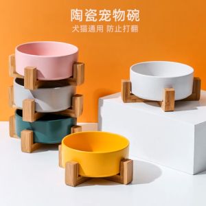 Pet Simple Style Pet Ceramic Bowl Small Bowl Mixed Color 13cm Cat Bowl Dog Bowl Food Basin Pet Bowl Mangkuk Kucing 宠物陶瓷碗