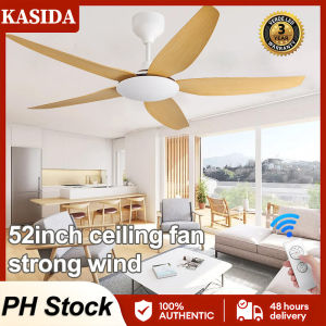 KASIDA 52inch ceiling fan with remote control ceilings fan 6 speed strong wind fan light ceiling fan Industrial ceiling fan dc motor silent ceiling fan 5 blades big ceilings fan for living room bedroom Gym office
