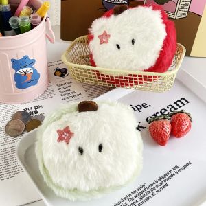 W01 Cute Girl Heart Fruit And Vegetable Plush Coin Purse Mini Change Earphone Cable Storage Bag