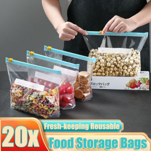 Household Food Preservation Sealed Bag Reusable Kitchen Refrigerator Freezer With Sealing Slide Lock Thickened Zipper Storage Bag