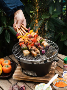 เตาบาร์บีคิวแบบโพลีเอสเตอร์สำหรับทำอาหารกลางแจ้ง ชุดชาไฟฟ้า ชุดชาแบบเคลื่อนที่ เตาบาร์บีคิวแบบมีหม้อสำหรับทำอาหารในร่ม