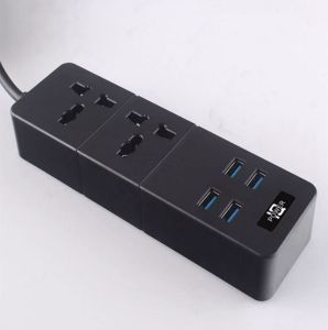 TG TB-T07 Strong & Durable 2500W High Power 4 USB Port & 2 Universal Socket US Plug Power Extension 3.1A