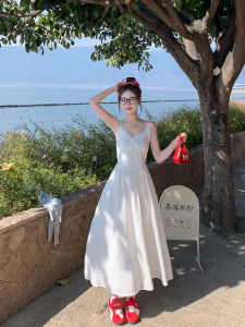 Lace White Dress For Beach Outfit High-end French Style