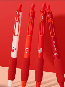 LoPet Red Pen Set Quick Dry Neutral Pen Red Marking Pen for Teachers Soft European Bag Red Pen Ideal for Students And Business