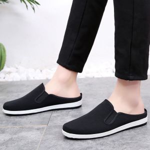 MELODY Mens Shoes Traditional Old Beijing Cloth Shoes Mens Round Mouth Middle-Aged Old Skates Casual Cutting Knife Black Cloth Shoes Kung Fu Old Sweat Shoes 8832