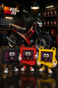 EM K&N Washable Air Filter for RS 125 FI/XRM 125 FI/WAVE 110/WAVE 110R NEW - Maximum Air Flow