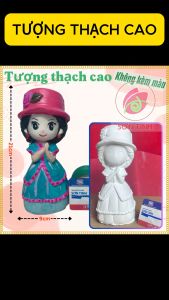 Tượng thạch cao Cô Gái đáng yêu M7 công chúa (Không kèm màu) Bé Tô Màu Tô Tượng