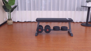 OneTwoFit Flat Dumbbell Bench Workout Weight Bench Weightlifting Training and Dumbbell Rack 300kg load capacity