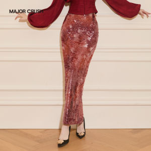 Wine Red V-Neck Body-Sculpting Banquet Dress Suite