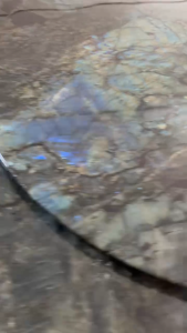 FINAL SALE! Dia1.8m Natural Brazilian Labradorite Marble "In Stock With Most Selections In Singapore" From Brazil Customization For Dining Coffee Side Table Feature Wall Granite Stone Real Marble - Blue Emerald