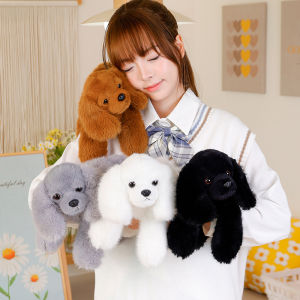 30cm Kawaii Black Puppy Plush Toy Cute Lying Dog Soft Stuffed Doll Pillow Lovely Birthday Gift for Ages